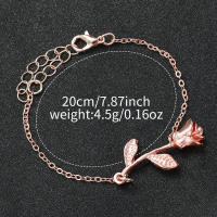 Reloj De Mujer De Cuero Con Dial De Flor 2PCS/set Reloj Analógico De Cuarzo Con Pulsera De Rosas Sin Caja Estilo Casual Y Moda - details 5