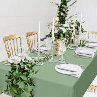 Mantel Rectangular De Plástico Impermeable Y Antigrasa Verde Pasto Para Decoración De Cumpleaños Y Bodas 1 Pieza - details 3