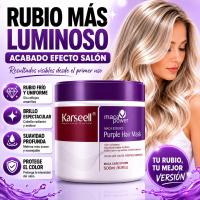 KARSEELL - Mascarilla Capilar Mascarilla Violeta Cabellos Grises Rubios Canas Decolorados Mascarilla Morada Matizador Hidratación Intensa Neutraliza Amarillos y Naranjas Alisado Reparadora Nutritiva Cuidado Capilar - 500 ml. - details 0