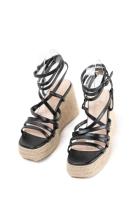 Sandalias cuñas altas con plataforma de espartos para mujer con tiras cruzadas Mynzi - details 1