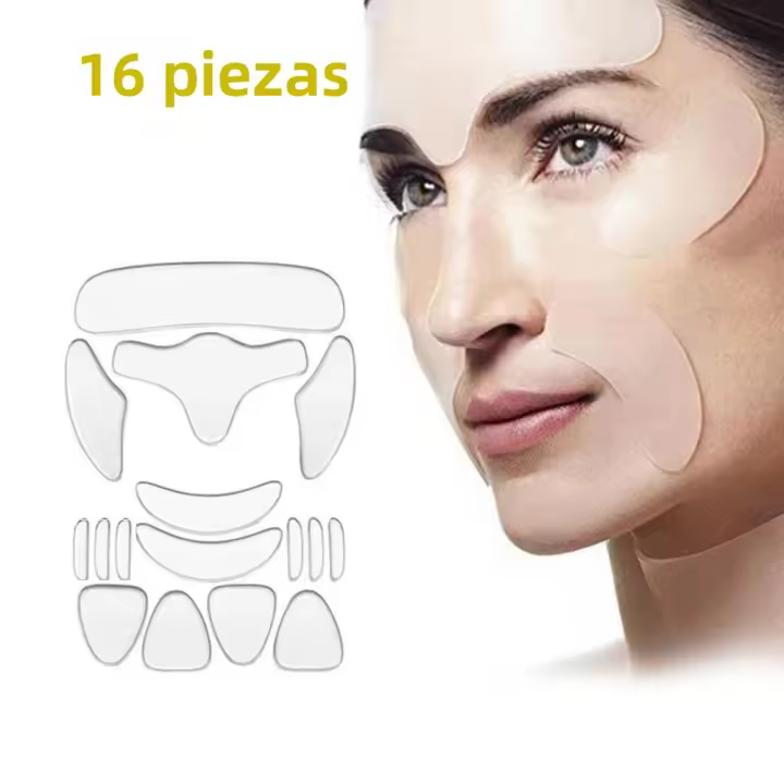 Juego De Parches Faciales Reutilizables De Silicona Antiarrugas Para El Rostro Y El Cuello Jaysuing Herramientas De Belleza Para Ojos Y Mejillas - 1