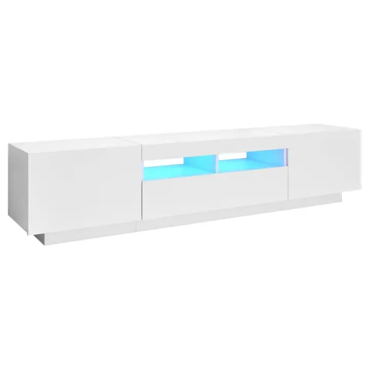 Mueble para TV con luces LED Blanco 180x35x40 cm - 1