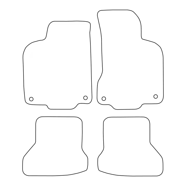 Juego de alfombrillas de terciopelo para Volkswagen Polo III Lift 1999-2001 - acabado negro - 1