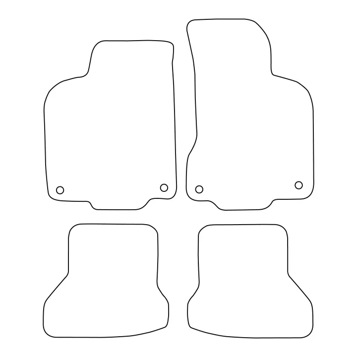 Juego de alfombrillas de terciopelo para Volkswagen Polo III Lift 1999-2001 - acabado negro - 1