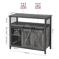 Armario de cocina, elegancia rústica para tus festines, diseño en madera marrón con puertas de correderas y paneles de malla, versátil y funcional, ¡descubre la calidez en cada rincón! - details 15