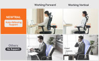 Silla ergonómica NEWTRAL MAGICH002, respaldo que sigue automáticamente, soporte lumbar adaptable, reposacabezas ajustable, profundidad del asiento, reposabrazos 4D reclinable, 3 posiciones de bloqueo - details 7