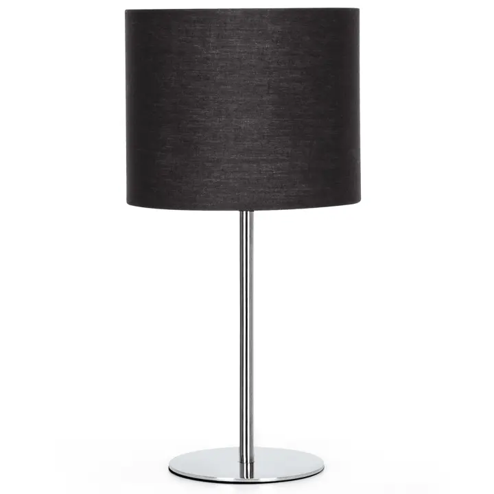 Aigostar - Lámpara de Mesa Clásica, Porlámparas de Casquillo Fino E14, Lámpara Decorativa Clásica con Base de Acero Brillante y Tulipa Negra, Perfecta para Mesa de Noche o Decorar Cualquier Estancia - 1