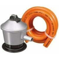 Regulador de gas + Manguera de butano 1.5 m con 2 Abrazaderas, Kit Alcachofa de bombona de gas  con Mangura y abrazaderas - details 0