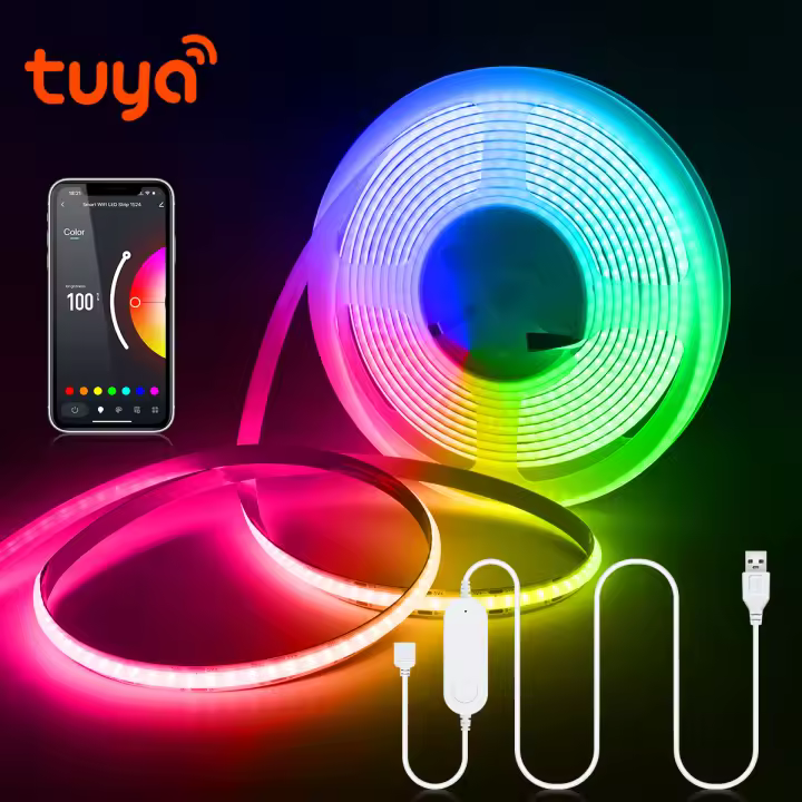 Tira De Luz LED COB RGB Inteligente WiFi Tuya DC 5V USB 576LEDs/M Dimmable Lineal Compatible Con Alexa Y Google Home Para Decoración Del Hogar - 1