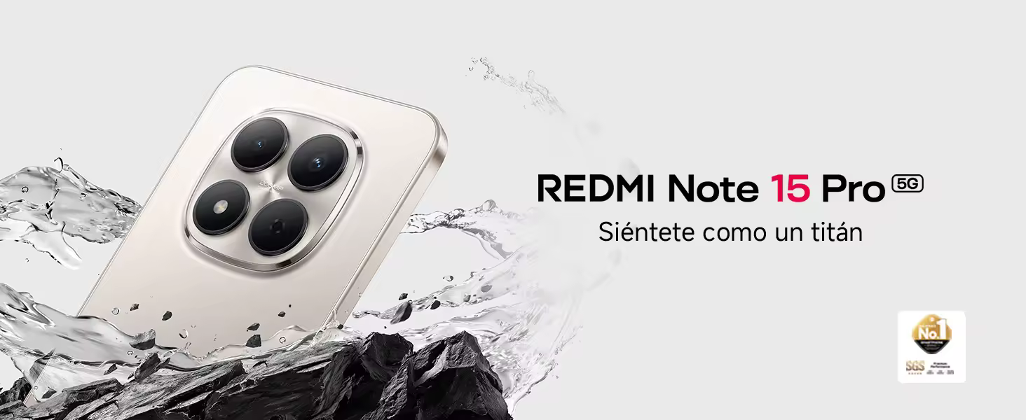 XIAOMI REDMI Note 15 Pro 5G - Smartphone de 8+256GB, Pantalla de 6,83" 1.5K AMOLED, MediaTek Dimensity 7400-Ultra, cámara de 200MP, batería de 6580 mAh, Versión Europea, Original - details 0