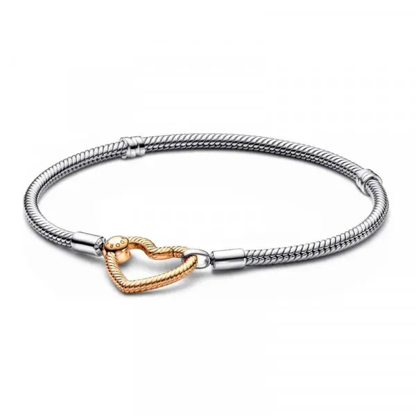 Pandora - Pulsera Pandora Moments Cadena de Serpiente Cierre Corazón 569539C00 - 1