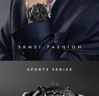 Reloj Digital Skmei 3 Tiempos Con Pantalla Retroiluminada Reloj De Pulsera Cuarzo Para Hombre Correa De Acero Inoxidable Completa Cuenta Regresiva Relogio Masculino - details 7