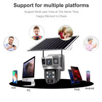 Cámara Solar WIFI Dual Lente Tres Pantallas 12MP 10X Zoom CCTV Exterior Con Seguimiento Automático Detecta Humanos Soporte PTZ IP66 Cam - details 17