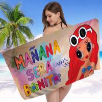 Toalla De Playa Grande Para Niños K-Karol G Manana Sera Bonito Toalla De Baño Y Piscina Absorbente Microfibra Cartoon Summersoft Para Natación - details 3