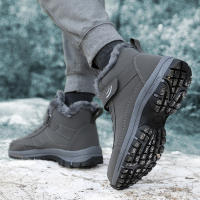 Botas De Nieve Para Hombre Botas De Invierno Casuales Con Plush Interior Cálido Antideslizantes Botas De Ankle De Piel Artificial Para Motocicleta Y Senderismo - details 4