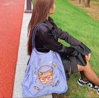 MEJORADA bolsa de nylon ecológica con Bordado de precisión,Para diario,compras,para verano,tamaño 50*40CM - details 1
