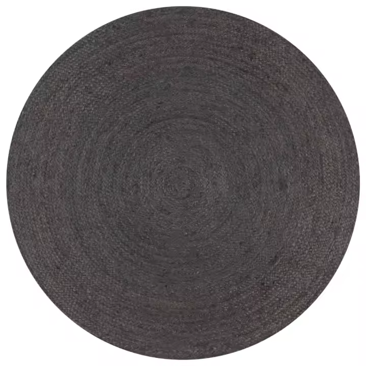 vidaXL Alfombra de yute tejida a mano redonda gris 90 cm - 1