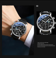 Reloj De Negocios Lujo CHENXI Para Hombre Moda Cronógrafo Fase Lunar Fecha Resistente Al Agua Multifuncional Cuarzo Pulsera Con Manos Luminosas Material De Correa Cuero Display Numeral Romano - details 3