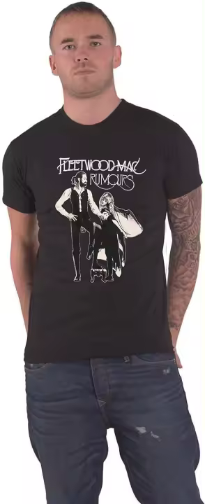 Camiseta Negra de Fleetwood Mac 'Rumours' Moda para Hombres Productos Peligrosos Normales - 1