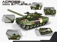 Juego De Construcción Educativo Serie Militar Tráiler De Transporte De Vehículos Blindados Leopardo Y Tanque T64 Bloques MOC Para Niños - details 5