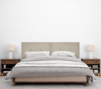 DHOME Cabecero de Polipiel o Tela Acualine Liso con Botones Tapizado Colores Cabezal Lujo Cama Dormitorio Moderno Acolchado (Beige Tela) - details 11