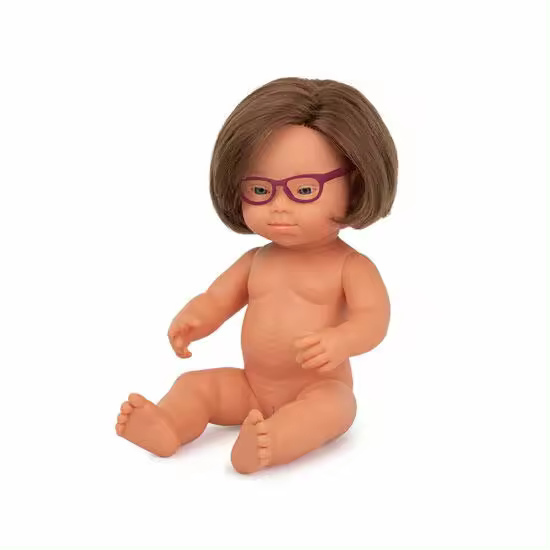 Muñeca Bebe Caucásico Con Gafas 38 Cm - 1