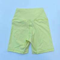Shorts Deportivos Para Mujer Cintura Alta Yoga Ajustados Levantamiento De Glúteos Gimnasio Correr Nylon Elástico - details 5