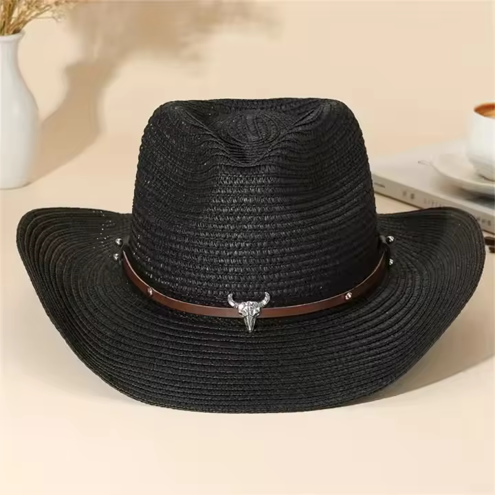 Sombrero De Paja Retro Bohemio Amplio Y Transpirable Para Hombre Y Mujer Sombrero De Vaquero Estilo Jazz Para Playa Casual Unisex - 1