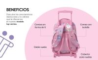 TOTTO Mochila Escolar con Ruedas Renglones – Estampado Star Butterfly Glitter | 26,21L | Porta PC 14” | Ruedas Reforzadas | Manija Telescópica | Eco RPET | Correas en S | Ergonomía y Estilo para el Día a Día - details 1