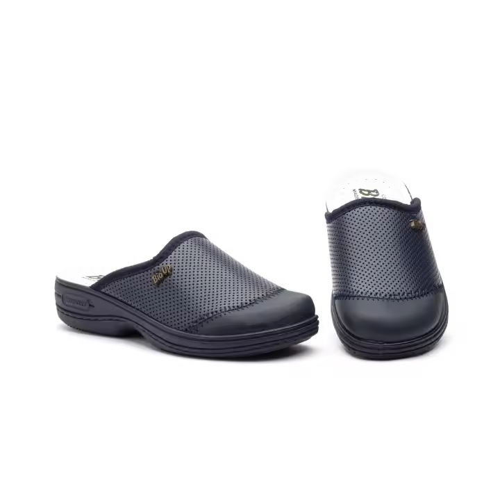 Bioup Zuecos Mujer Licra Piel Azul Plantilla Especial Cómoda - 1