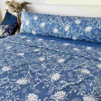 Juego de Sábanas Alo Home 100% Algodón - Estampado Azul Mariposas - Cama 90/135/150 cm + Funda Almohada - details 1
