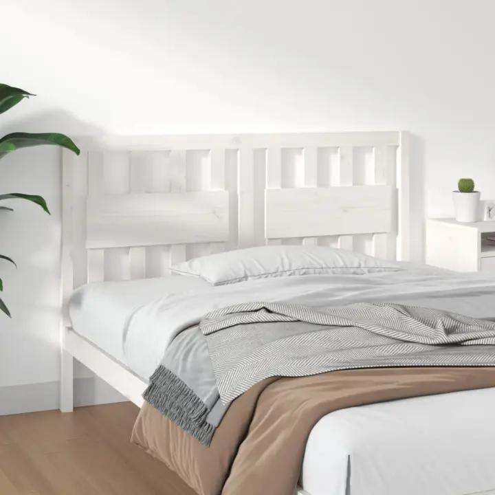 Cabecero de cama madera maciza de pino blanco 125,5x4x100 cm - 1