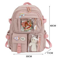 Mochila Kawaii Aesthetic Para Mujer Estudiante Con Accesorios Lindos Bolsa Escolar Japonesa Coreana Rucksack De Nylon Para Adolescentes - details 23