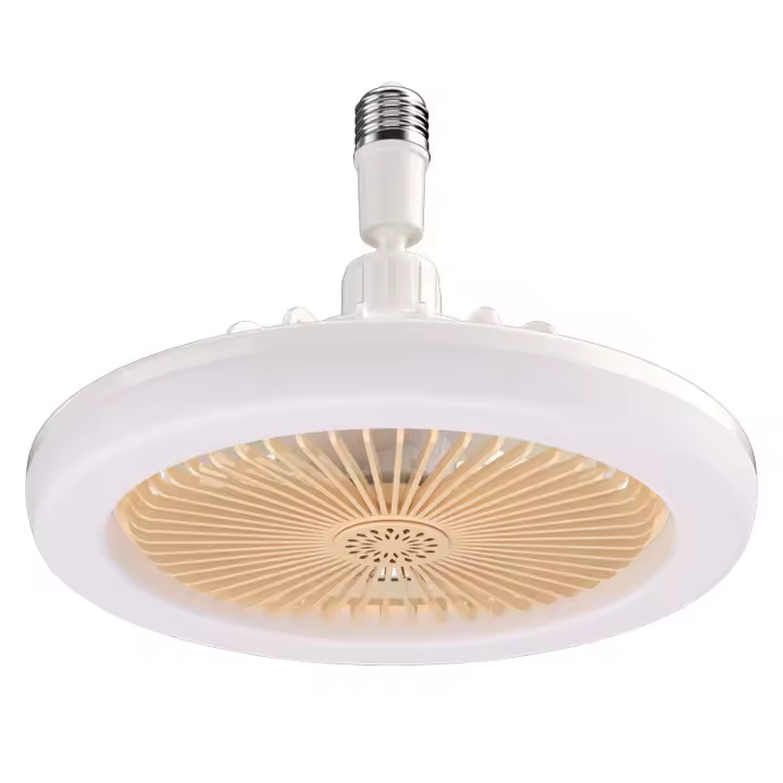Ventilador de enchufe con control remoto, ventilador de techo LED con bombilla, rosca silenciosa para cocina, baño, almacén, garaje - 1