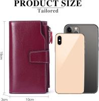 Cartera de mujer de cuero genuino de gran capacidad con múltiples tarjetas - details 4