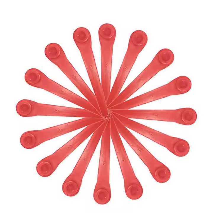 Paquete de 100 Hojas de plástico para cortacésped, compatibles con Gardena 9823 y 9825 (Rojas). - 1