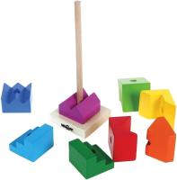 Juguete educativo Torre de madera encajables para apilar formas en colores Woody - details 2