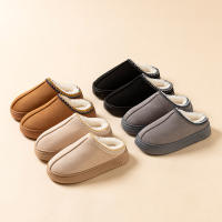 Zapatillas De Invierno Para Hombre Confort Interior Antideslizante Suave Exterior Peluche Cálido Zapatos De Casa Para Parejas - details 1