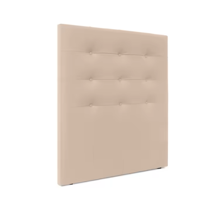 DHOME Cabecero Capitoné hasta el Suelo Cabezal 8cm tapizado ACUALINE Tela y Polipiel para Cama Dormitorio (Beige Polipiel) - 1