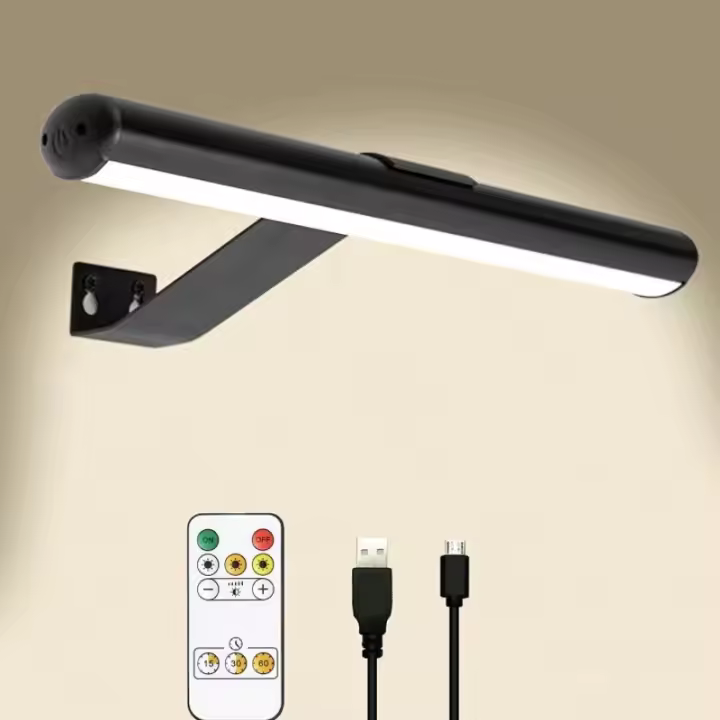 Apliques de pared sin detector de movimiento, apliques de pared LED sin mando a distancia, luz recargable por USB, iluminación de imagen magnética, sala de baño, interior, habitación con sofá - 1