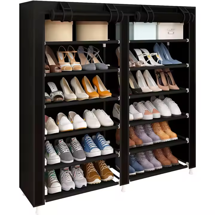 Nyana Home Armario Zapatero Tela con Puertas Cremallera 110x120x30cm - Organizador de Zapatos con Capacidad para 36 Pares - 1