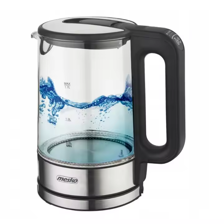 Mesko Home MS 1301B tetera eléctrica 1,7 L 2200 W Negro, Acero inoxidable, Transparente - 1