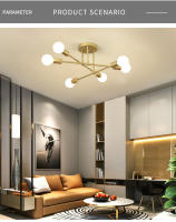 Lámpara De Techo LED Retro Industrial Con 6 Cabezas Material Hierro Trabado Luz Moderna Para Sala De Estar Decoración E27 - details 3
