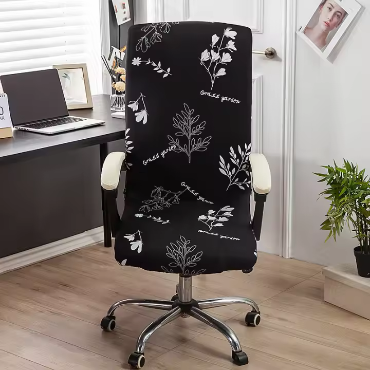 Silla de Oficina de Ordenador, Funda Estirable Impresa, Suave, Universal, para Escorio Crem Giratoria con, 1 Pieza - 1
