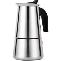 ZVD Cafetera Italiana en acero inoxidable  para espresso 2/4/6/9 TAZAS Compatible con gas, vitrocerámica y estufa eléctrica. Uso doméstico y oficina. Cafetera Moka - details 2