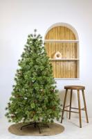 MEJORADA Árbol de Navidad Automontable Pino Floreado Decorado CON Piñas y Frutos Rojos Abeto Extra Relleno 150-210cm Arboles CON Soporte Metálico - details 4