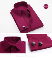 Camisa De Manga Larga Para Hombre Con Botones Franceses Sensación De Lujo Fibra De Bambú Suave Sin Planchar Formal Para Boda - details 20