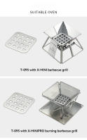 CAMPINGMOON X-MINI Horno De Carbón Con Asa Y Cremallera Acero Inoxidable Grillete De Alta Temperatura Para Barbacoas Y Camping - details 3