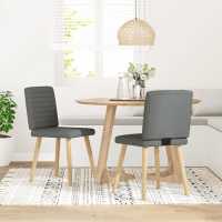 vidaXL Sillas de comedor 2 unidades tela en color Gris oscuro/Rojo vino tinto/Taupé y más | cómodas modernas ergonómicas para comedor cocina salón hogar - details 0