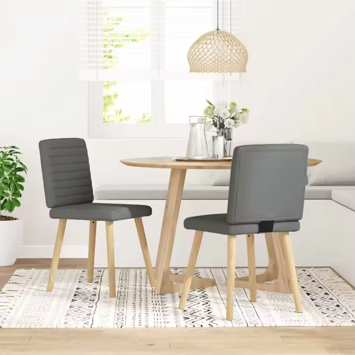 vidaXL Sillas de comedor 2 unidades tela en color Gris oscuro/Rojo vino tinto/Taupé y más | cómodas modernas ergonómicas para comedor cocina salón hogar - 1